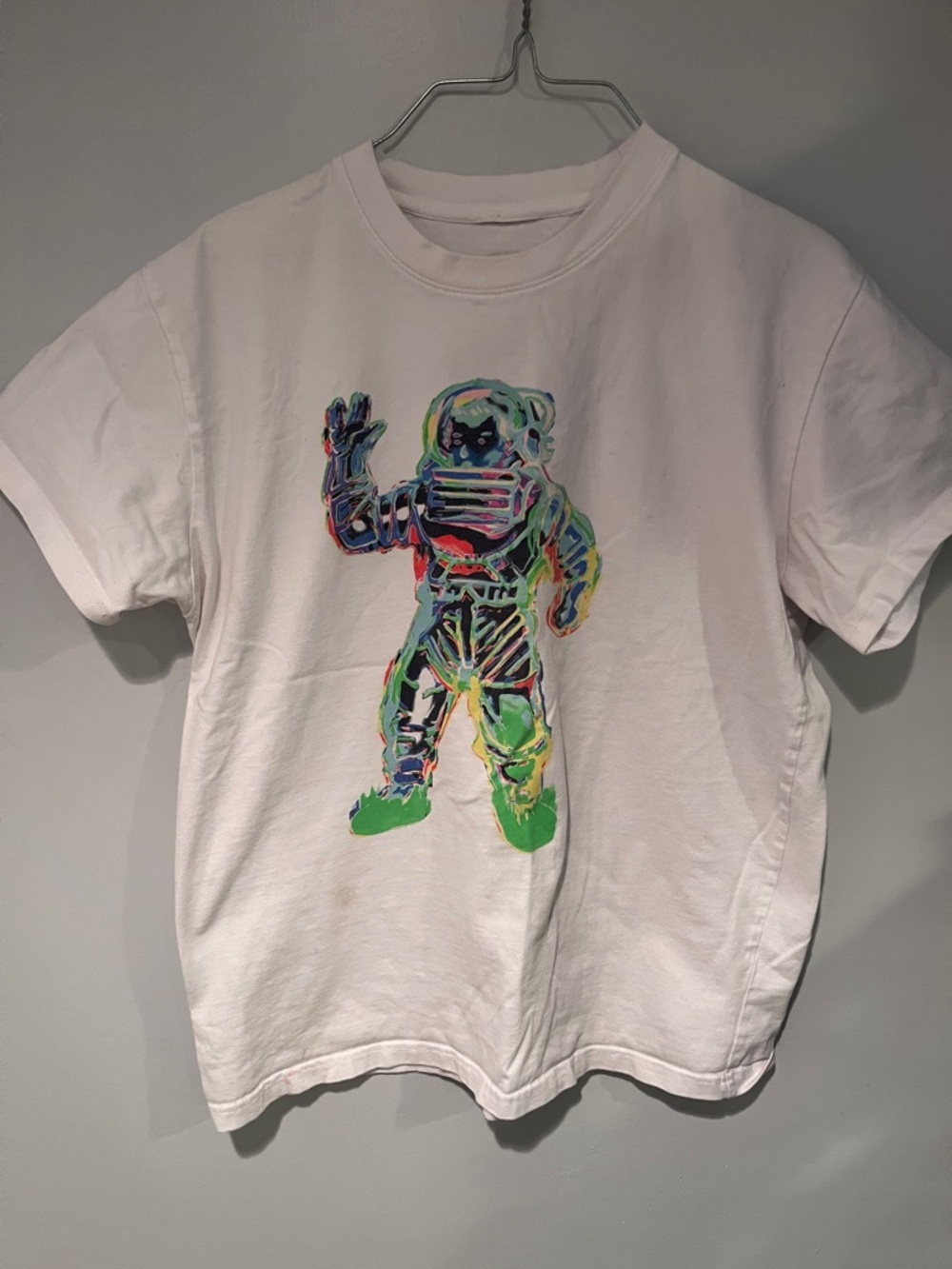 Billionaire Boys Club White Tee with Neon Astronaut Graphic